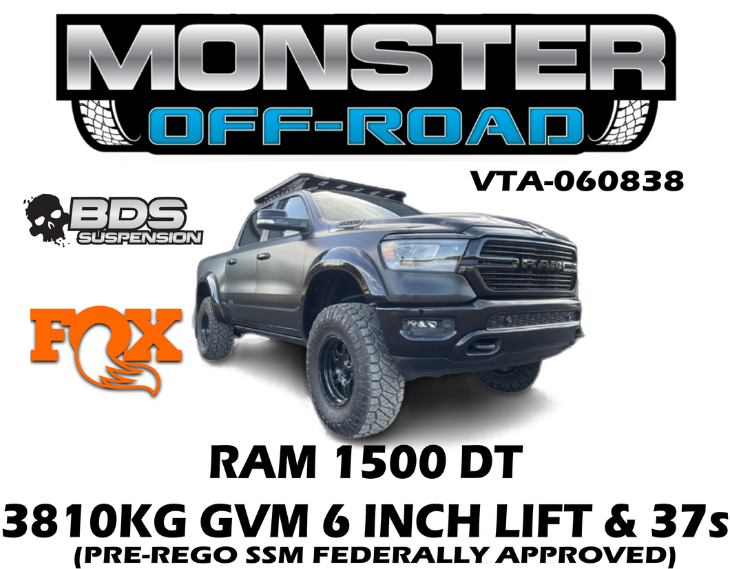 MONSTER OFFROAD RAM 1500 DT COIL 6 INCH BDS LIFT KIT 37s 3810KG GV